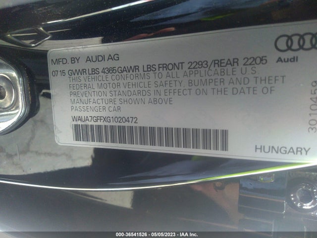 WAUA7GFFXG1020472 Audi A3 1.8t Premium