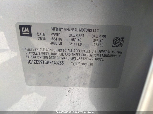 Chevrolet MALIBU LT 2017 1G1ZE5ST3HF140266 Image 9