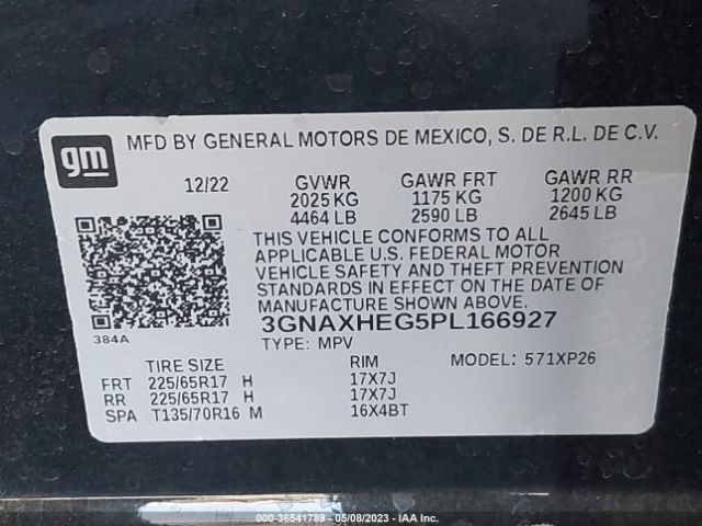 3GNAXHEG5PL166927 Chevrolet Equinox Fwd Ls
