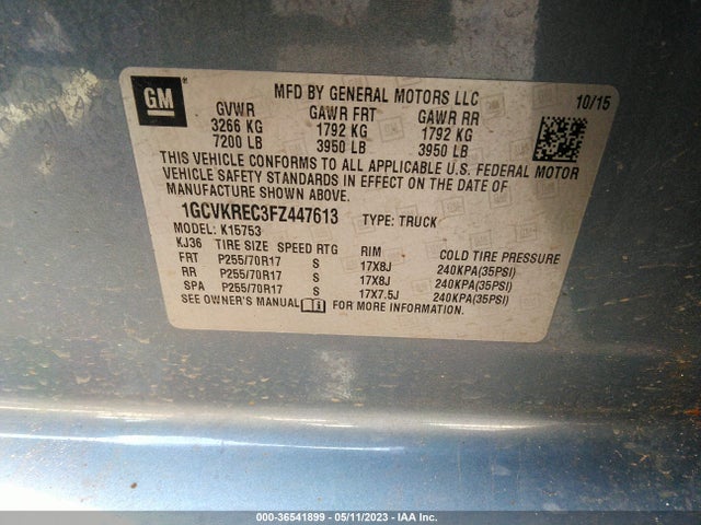 Chevrolet Silverado 1500 Lt 2015 1GCVKREC3FZ447613 Image 10