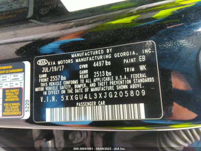 5XXGU4L3XJG205809 KIA OPTIMA EX