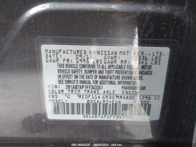 3N1AB7AP1FY343341 Nissan SENTRA SR