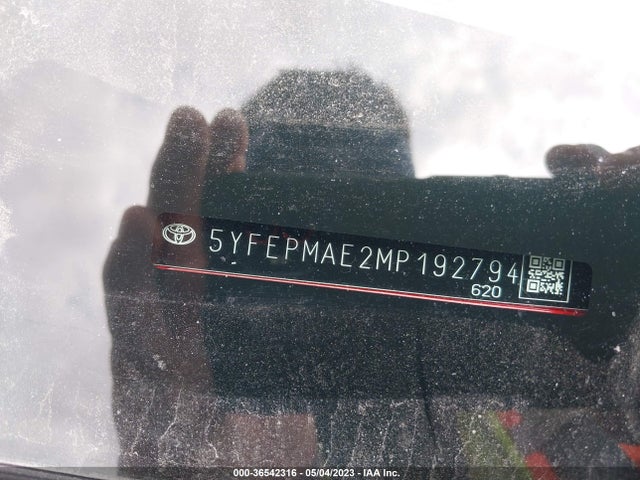 2021 TOYOTA COROLLA LE VIN: 5YFEPMAE2MP192794