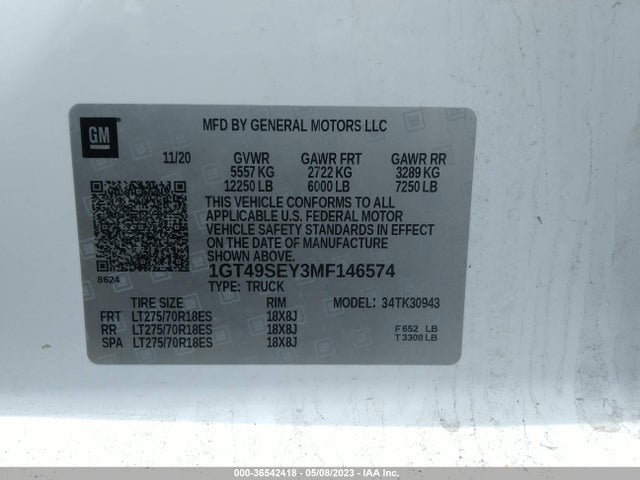 2021 GMC Sierra 3500HD, VIN: 1GT49SEY3MF146574