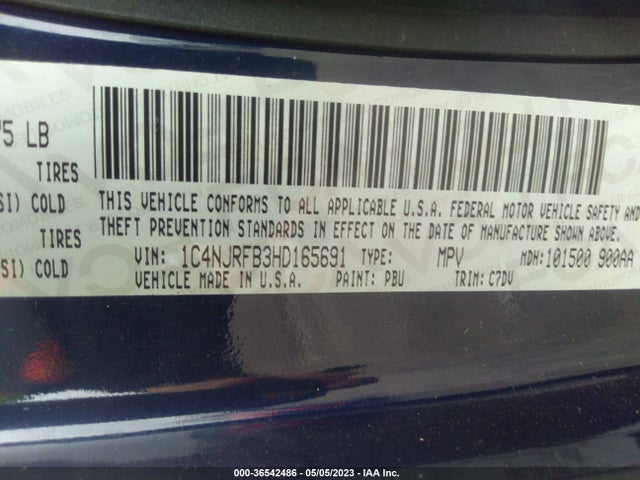1C4NJRFB3HD165691 Jeep Patriot Latitude