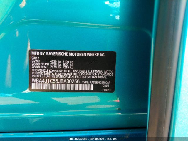 WBA4J1C55JBA30256 BMW 4 Series 430i
