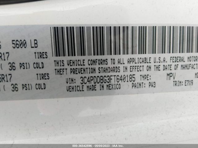 3C4PDDBG3FT640185 Dodge Journey Sxt