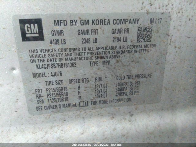 KL4CJFSB7HB181362 Buick Encore Preferred Ii