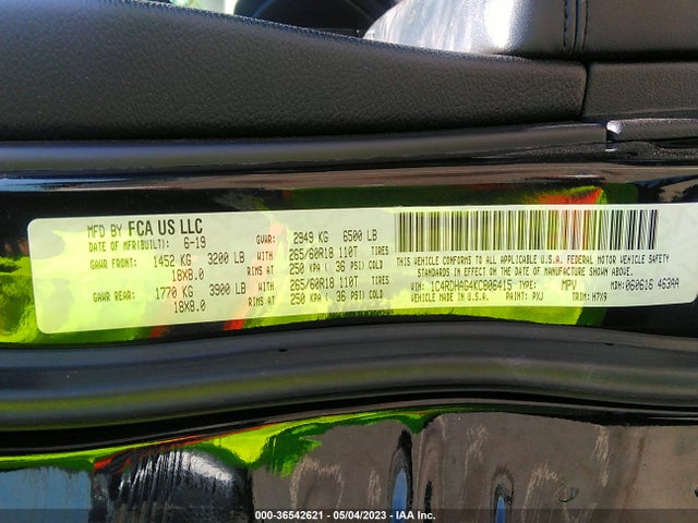 Dodge Durango Sxt 2019 1C4RDHAG4KC806415 Image 9