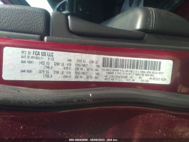 1C4RJEAG0KC543895 Jeep Grand Cherokee Laredo