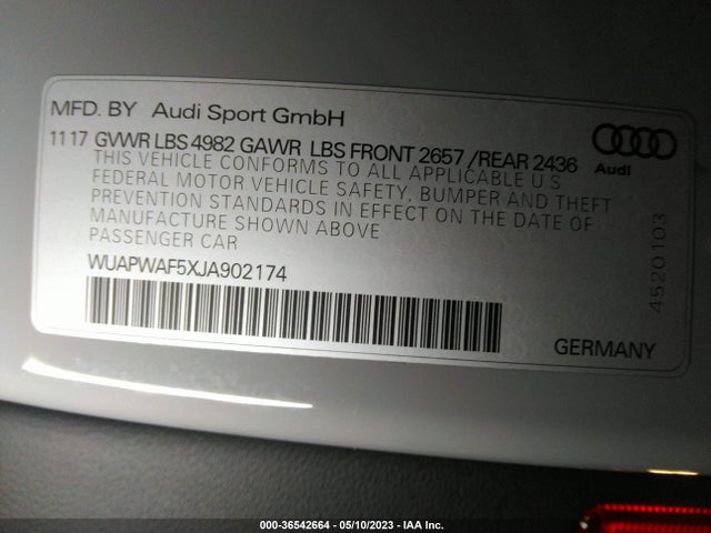 Audi RS 5 COUPE 2018 WUAPWAF5XJA902174 Image 9