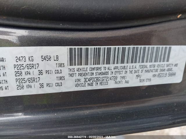 3C4PDCBG1GT214720 Dodge Journey Sxt