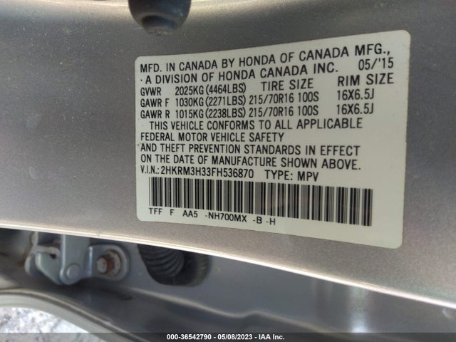 Honda CR-V LX 2015 2HKRM3H33FH536870 Image 9