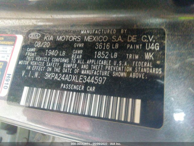 3KPA24ADXLE344597 KIA RIO S