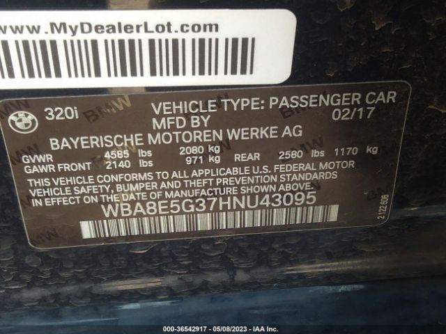 WBA8E5G37HNU43095 BMW 3 Series 320i Xdrive