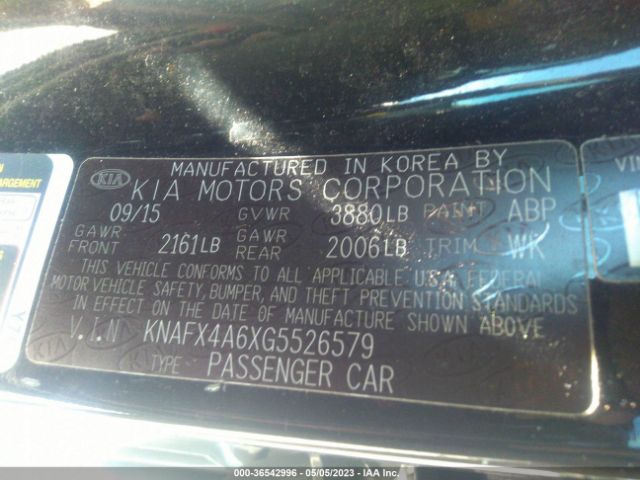 KNAFX4A6XG5526579 KIA FORTE LX