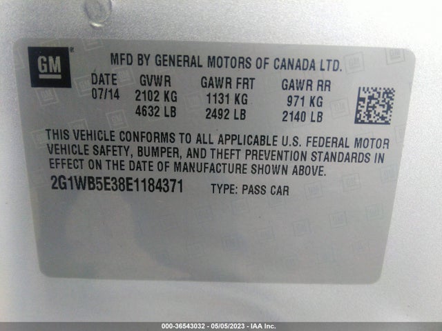 Chevrolet Impala Limited Lt 2014 2G1WB5E38E1184371 Image 10
