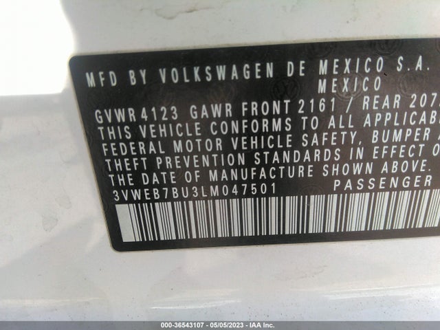 3VWEB7BU3LM047501 Volkswagen JETTA SEL
