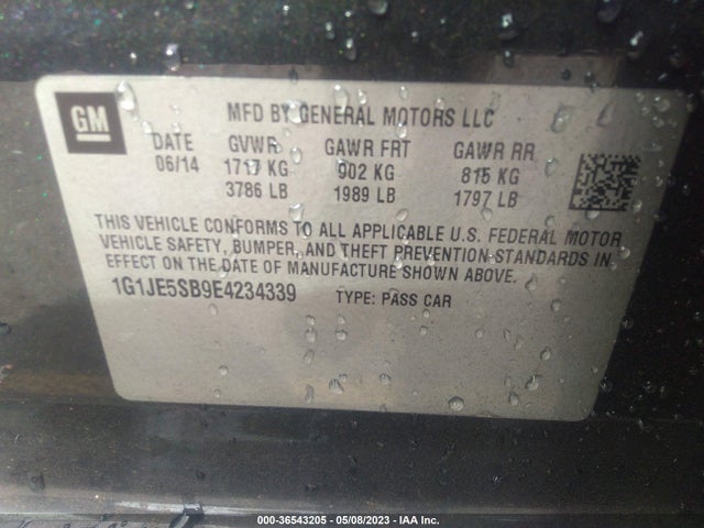 Chevrolet SONIC LTZ 2014 1G1JE5SB9E4234339 Image 11
