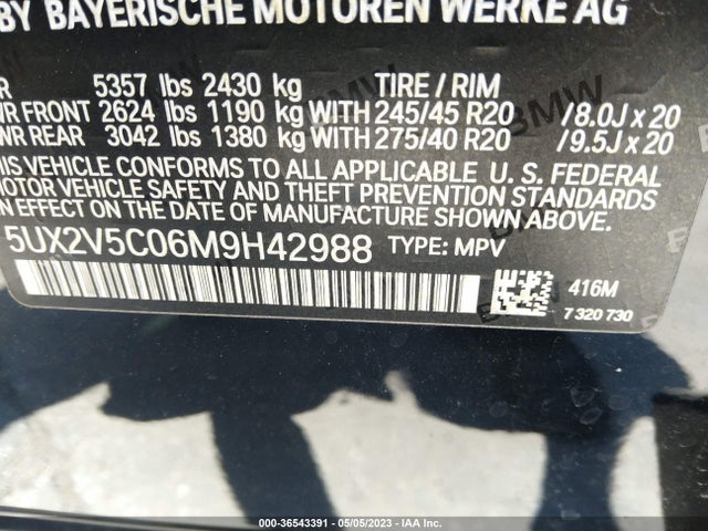BMW X4 2021 аукцион фото