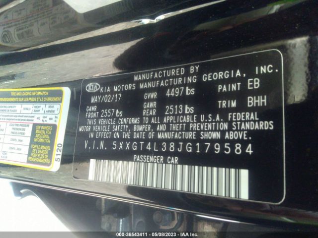 5XXGT4L38JG179584 KIA Optima Lx