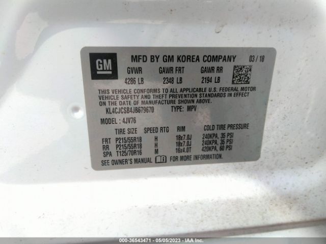 KL4CJCSB4JB679670 Buick Encore Essence