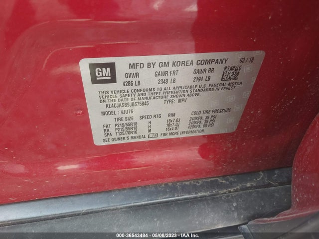 2018 BUICK ENCORE PREFERRED VIN: KL4CJASB9JB675845