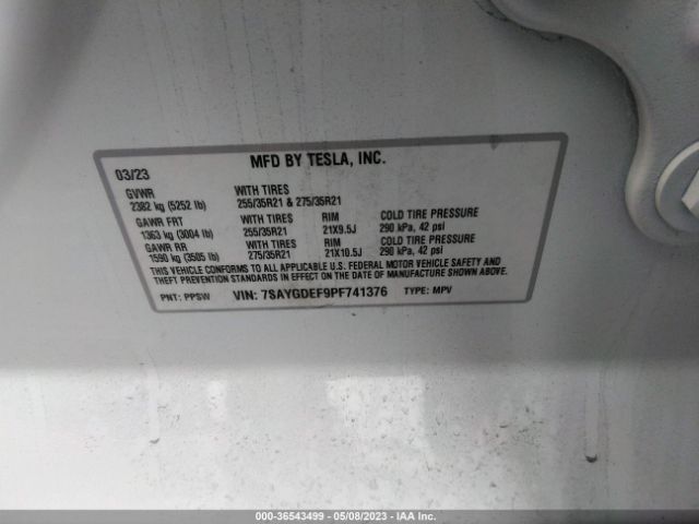 7SAYGDEF9PF741376 Tesla Model Y Performance