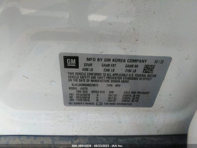 KL4CJASM0NB529972 Buick Encore Preferred