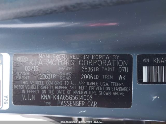 KNAFK4A65G5614003 KIA FORTE LX