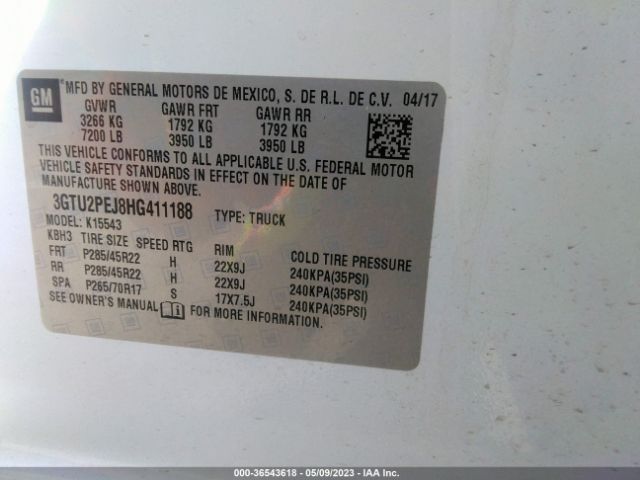 3GTU2PEJ8HG411188 GMC Sierra 1500 Denali