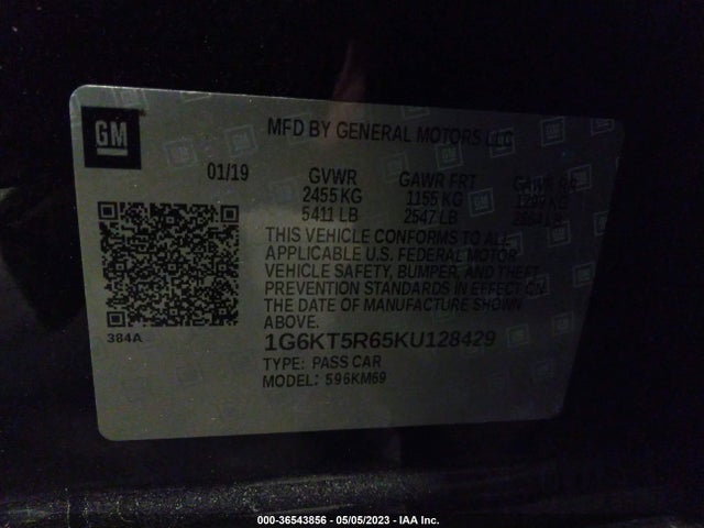2019 Cadillac CT6, VIN: 1G6KT5R65KU128429