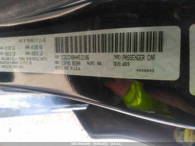 1C3CCCAB0HN512186 Chrysler 200 Limited