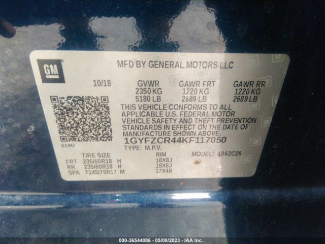 1GYFZCR44KF117050 Cadillac Xt4 Fwd Premium Luxury