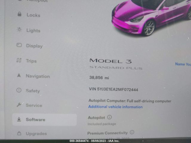 5YJ3E1EA2MF072444 Tesla Model 3 Standard Range Plus