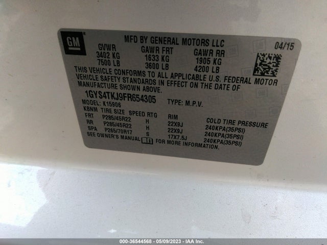 Cadillac Escalade Esv Premium 2015 1GYS4TKJ9FR654305 Image 9