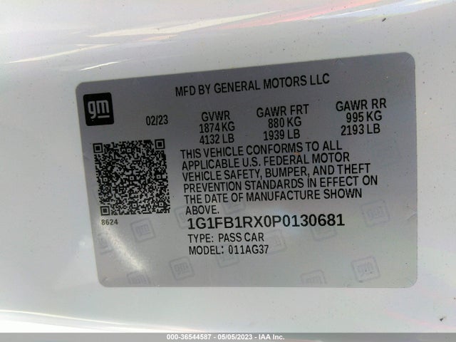 Chevrolet Camaro 1lt 2023 1G1FB1RX0P0130681 Image 9