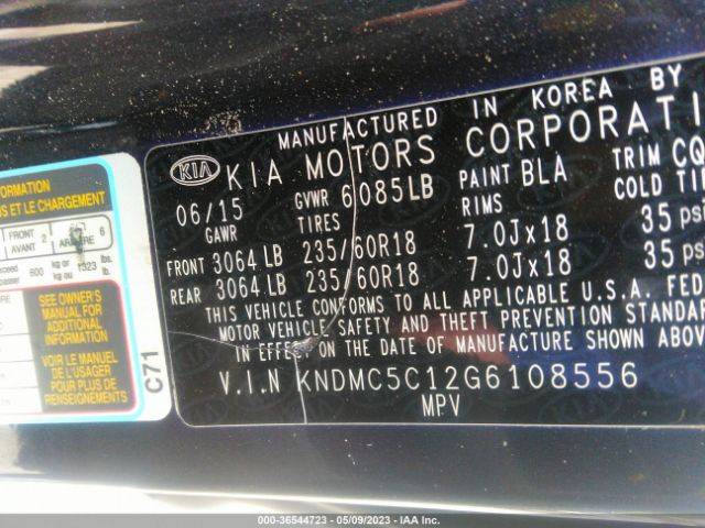 KNDMC5C12G6108556 KIA Sedona Sx