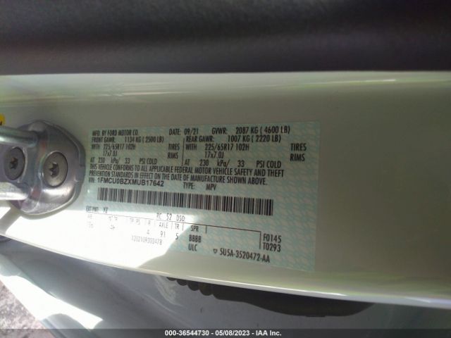 1FMCU0BZXMUB17642 Ford Escape Se Hybrid