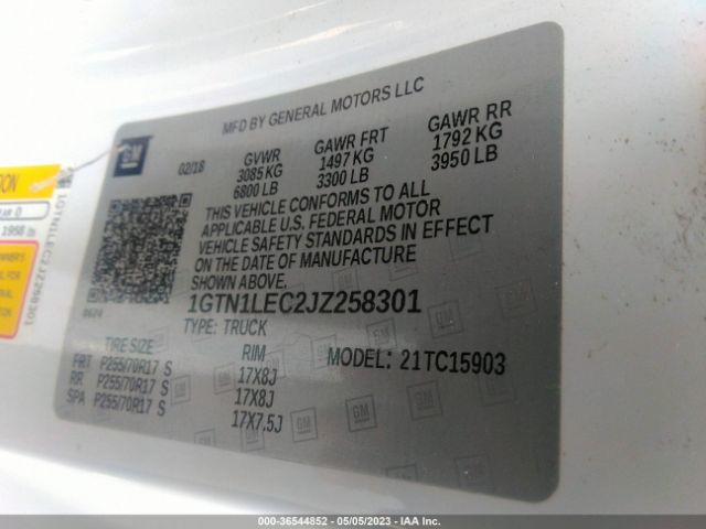 GMC SIERRA 1500 2018 1GTN1LEC2JZ258301 Image 9