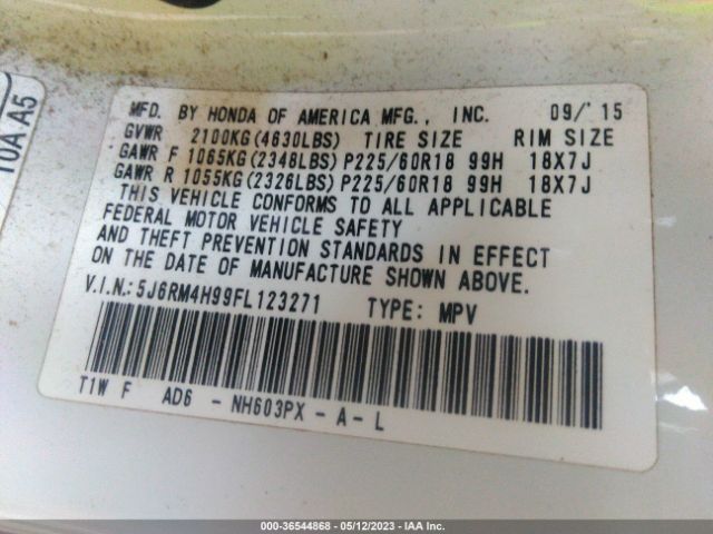 5J6RM4H99FL123271 Honda Cr-v Touring