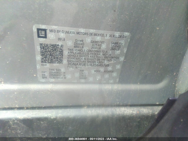 Chevrolet EQUINOX LT 2018 3GNAXUEUXJS645789 Image 9