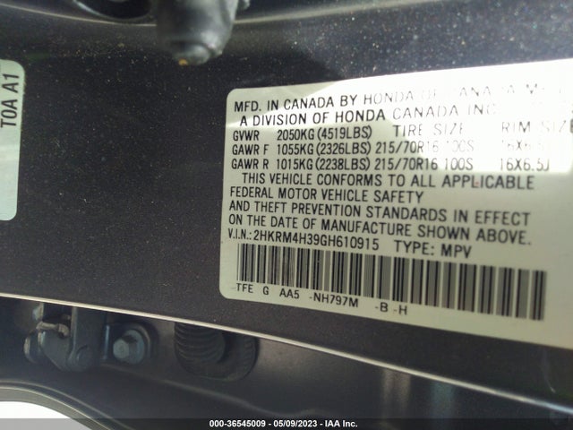 Honda CR-V LX 2016 2HKRM4H39GH610915 Image 9