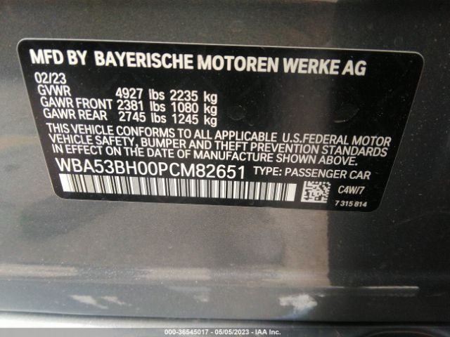 WBA53BH00PCM82651 BMW 5 Series 530i