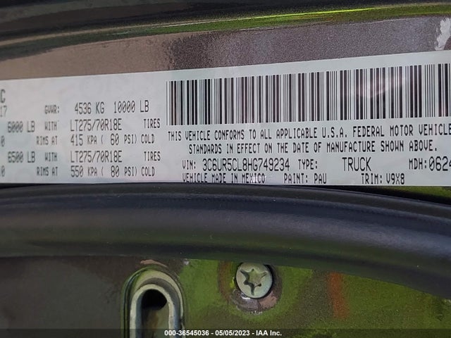 3C6UR5CL8HG749234 RAM 2500 Tradesman