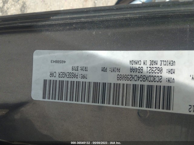 2012 DODGE CHARGER SE VIN: 2C3CDXBG4CH298089
