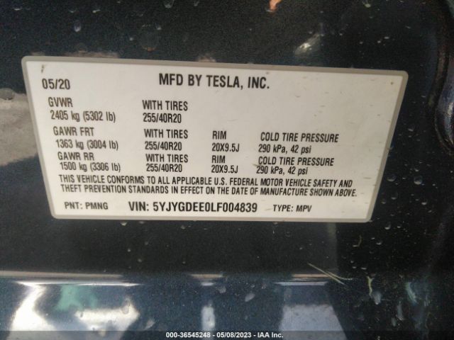 5YJYGDEE0LF004839 Tesla Model Y Long Range