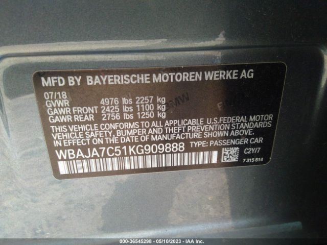 WBAJA7C51KG909888 BMW 5 Series 530i Xdrive