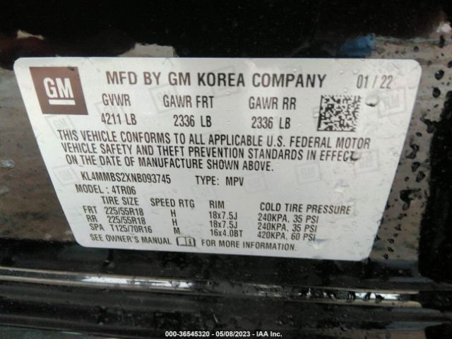 KL4MMBS2XNB093745 Buick Encore Gx Preferred