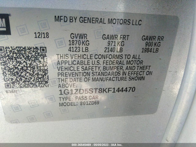 Chevrolet MALIBU LT 2019 1G1ZD5ST8KF144470 Image 9